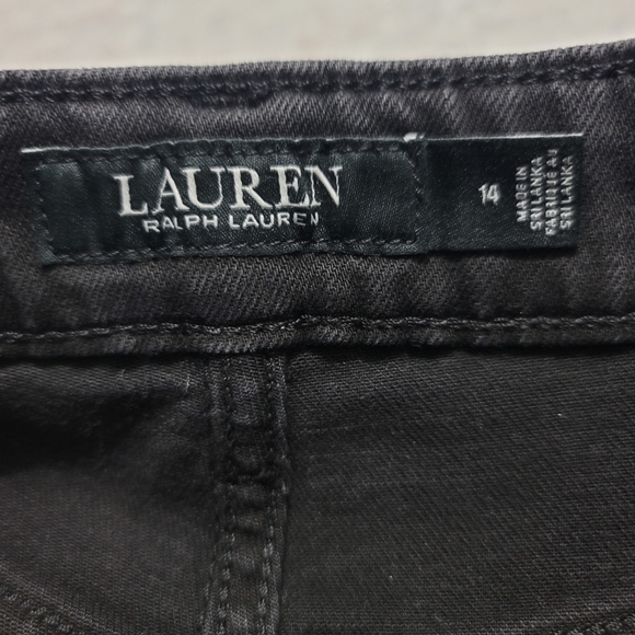 Lauren Ralph Lauren High-Rise Skinny Ankle Jean Women's Size14 Empire Black Wash - Picture 13 of 15